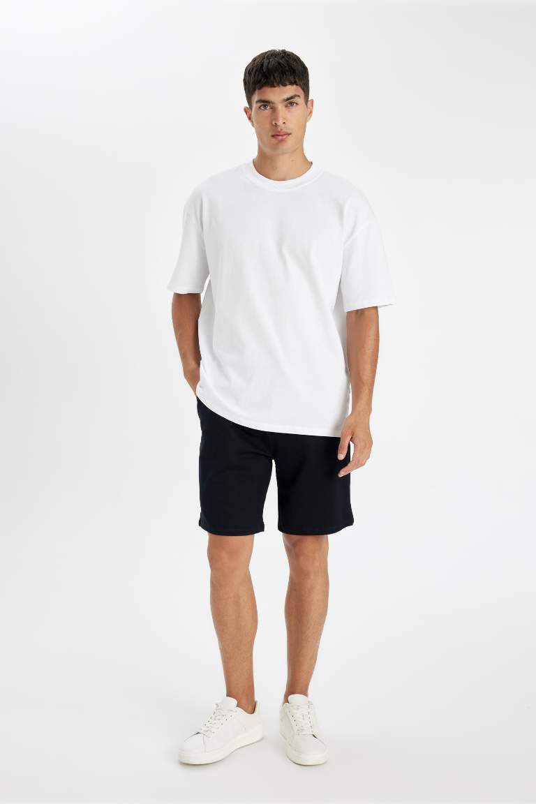 Regular Fit Sweatshirt Fabric Shorts