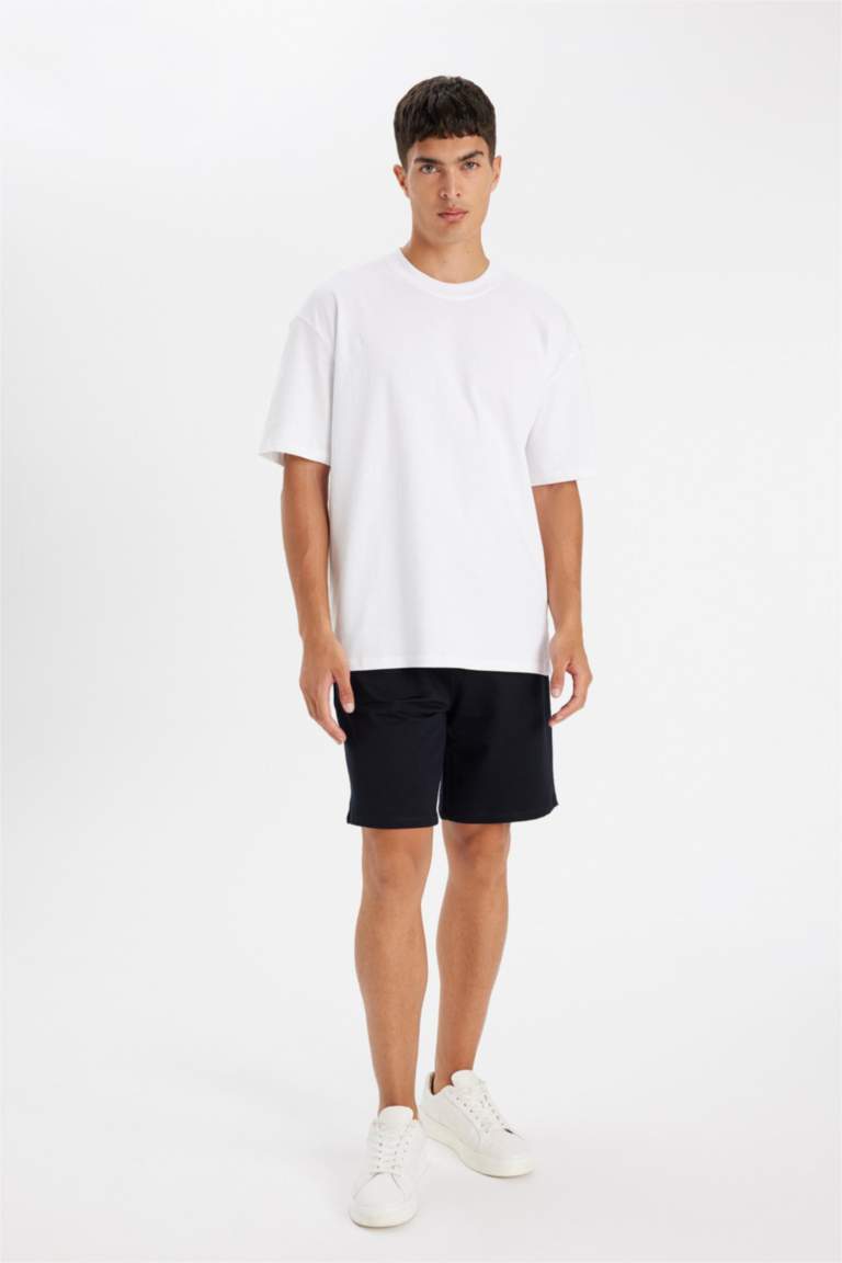 Regular Fit Sweatshirt Fabric Shorts