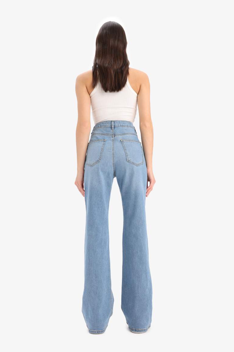 Slim Flare Fit High Waist Straight Leg Long Jeans