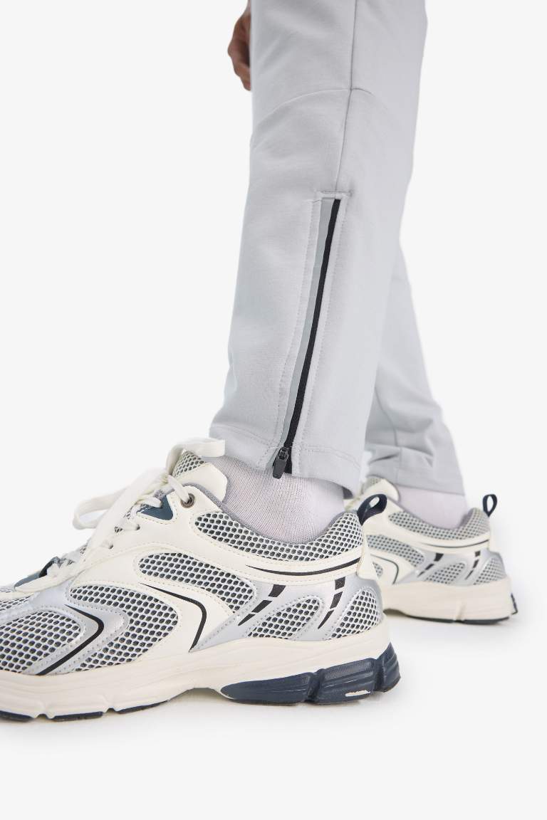 DeFactoFit Slim Fit Sporcu Jogger Eşofman Altı Dar Kesim Fermuarlı Paça
