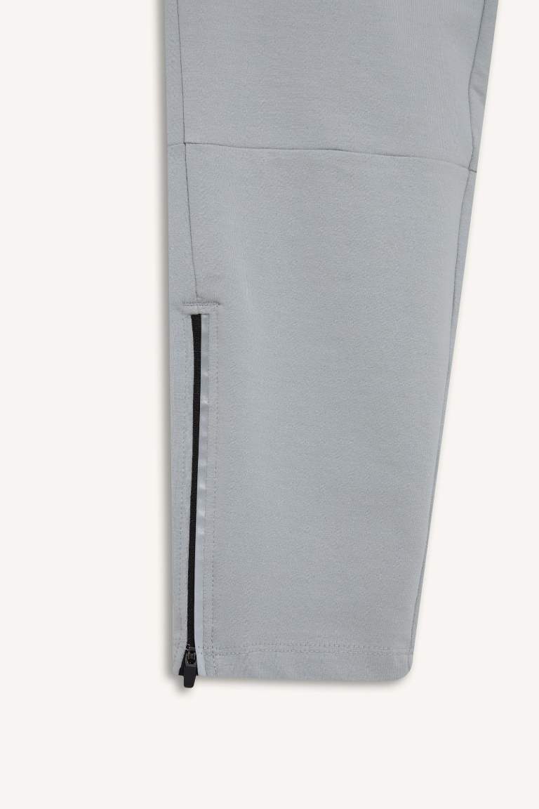 DeFactoFit Slim Fit Sporcu Jogger Eşofman Altı Dar Kesim Fermuarlı Paça