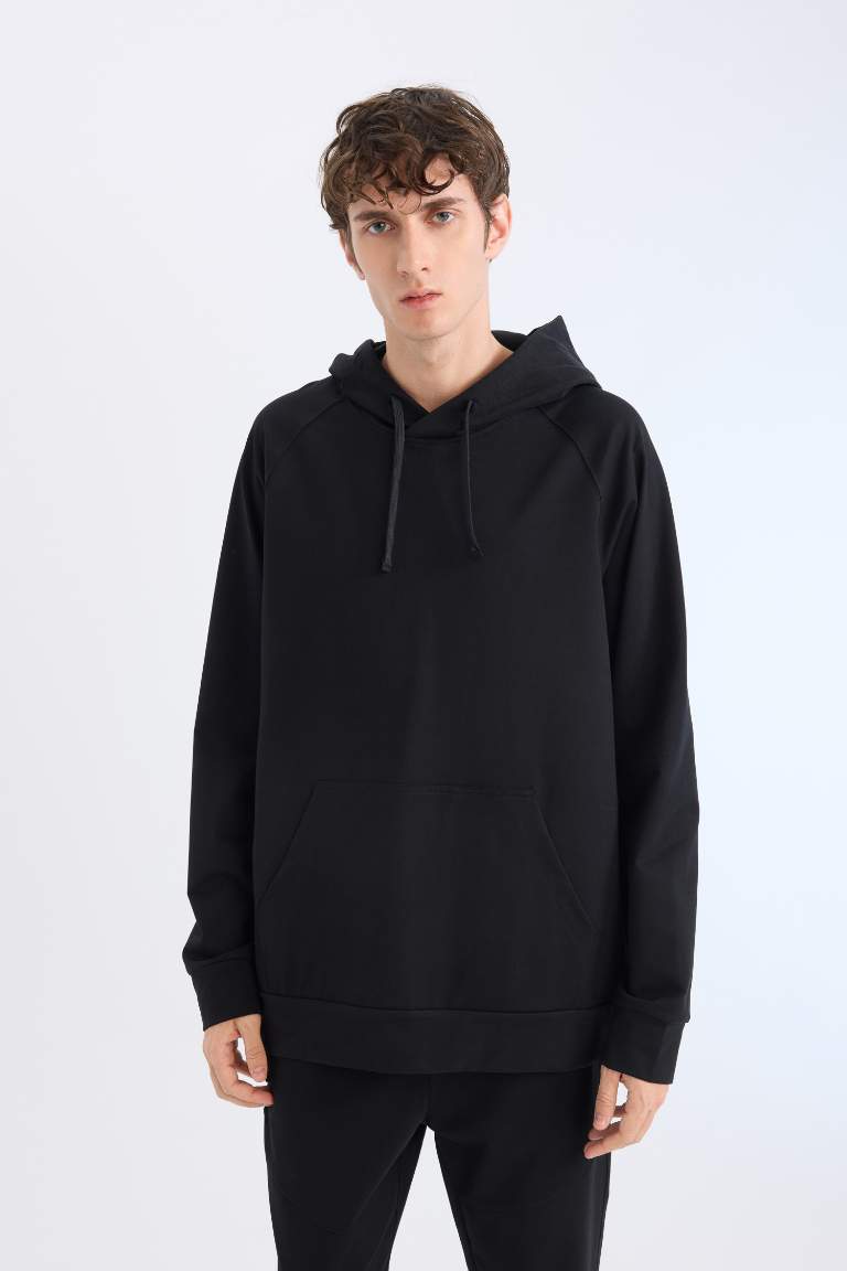 DeFactoFit Standard Fit Hooded Sports Sweatshirt