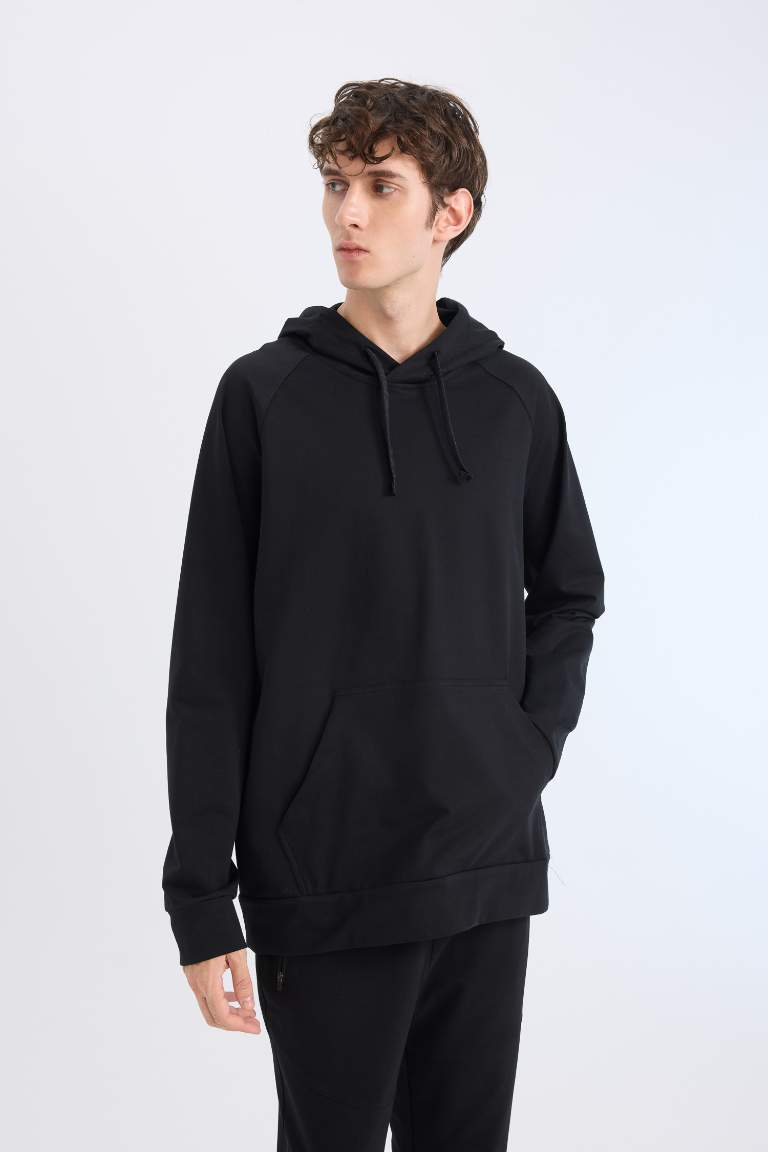 DeFactoFit Standard Fit Hooded Sports Sweatshirt