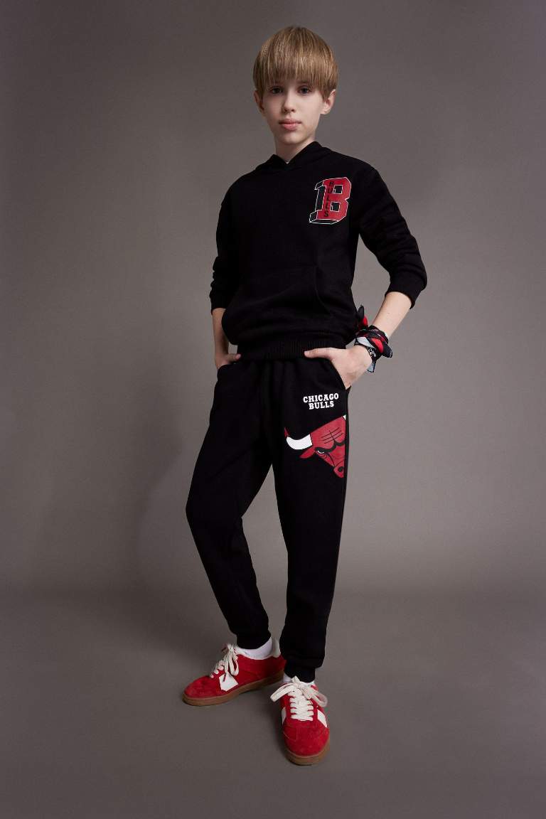 Erkek Çocuk NBA Chicago Bulls Beli Paçası Lastikli Jogger Eşofman Altı
