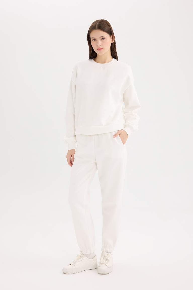 Regular Fit 2'li Takım Sweatshirt Beli Lastikli Jogger Eşofman Altı