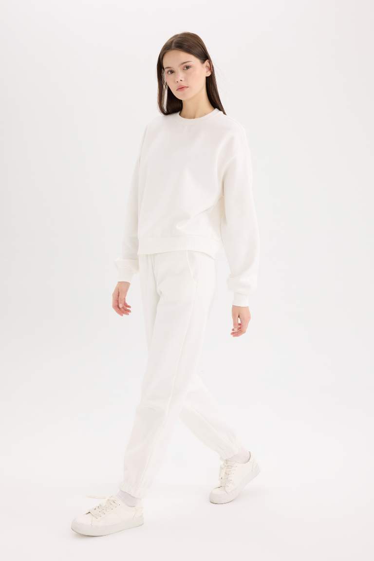 Regular Fit 2'li Takım Sweatshirt Beli Lastikli Jogger Eşofman Altı