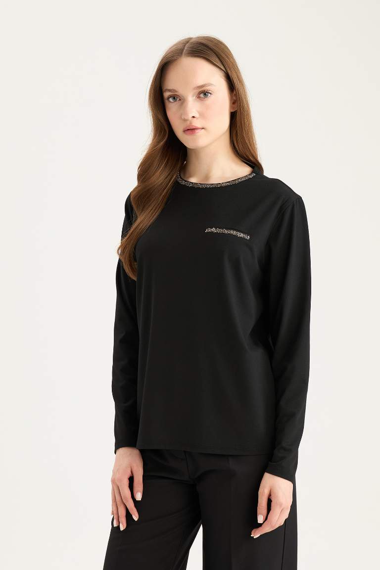 Regular Fit Crew Neck Long Sleeve T-Shirt