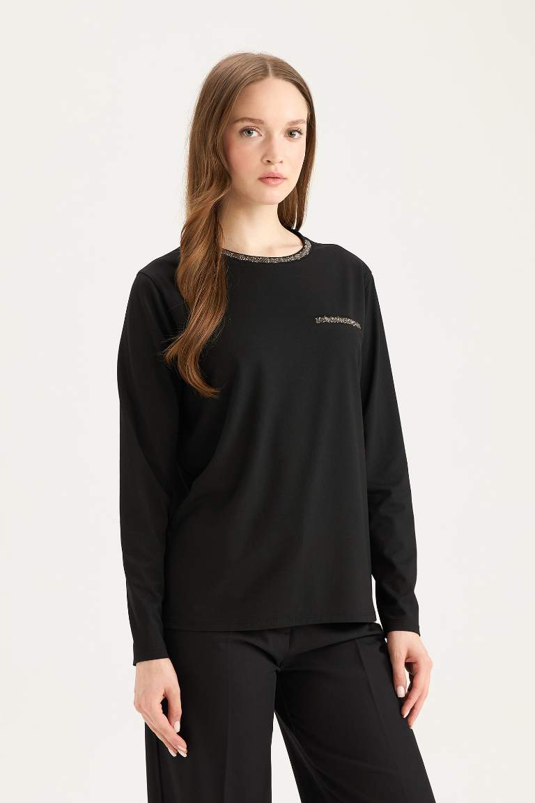 Regular Fit Crew Neck Long Sleeve T-Shirt