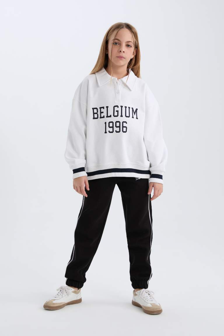 Pantalon de jogging en coton avec imprimé pour fille