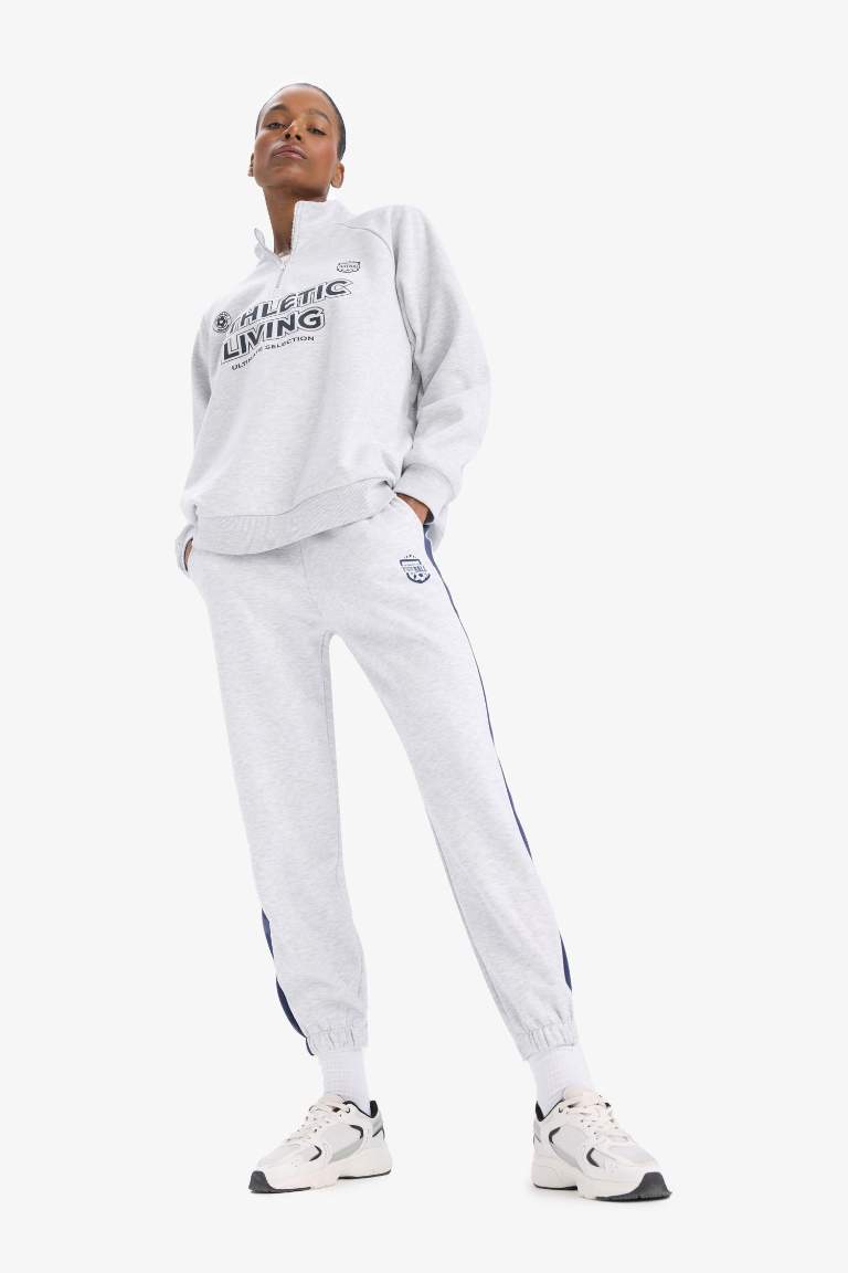 DeFactoFit Standart Fit Baskılı Sporcu Jogger Paça Eşofman Altı