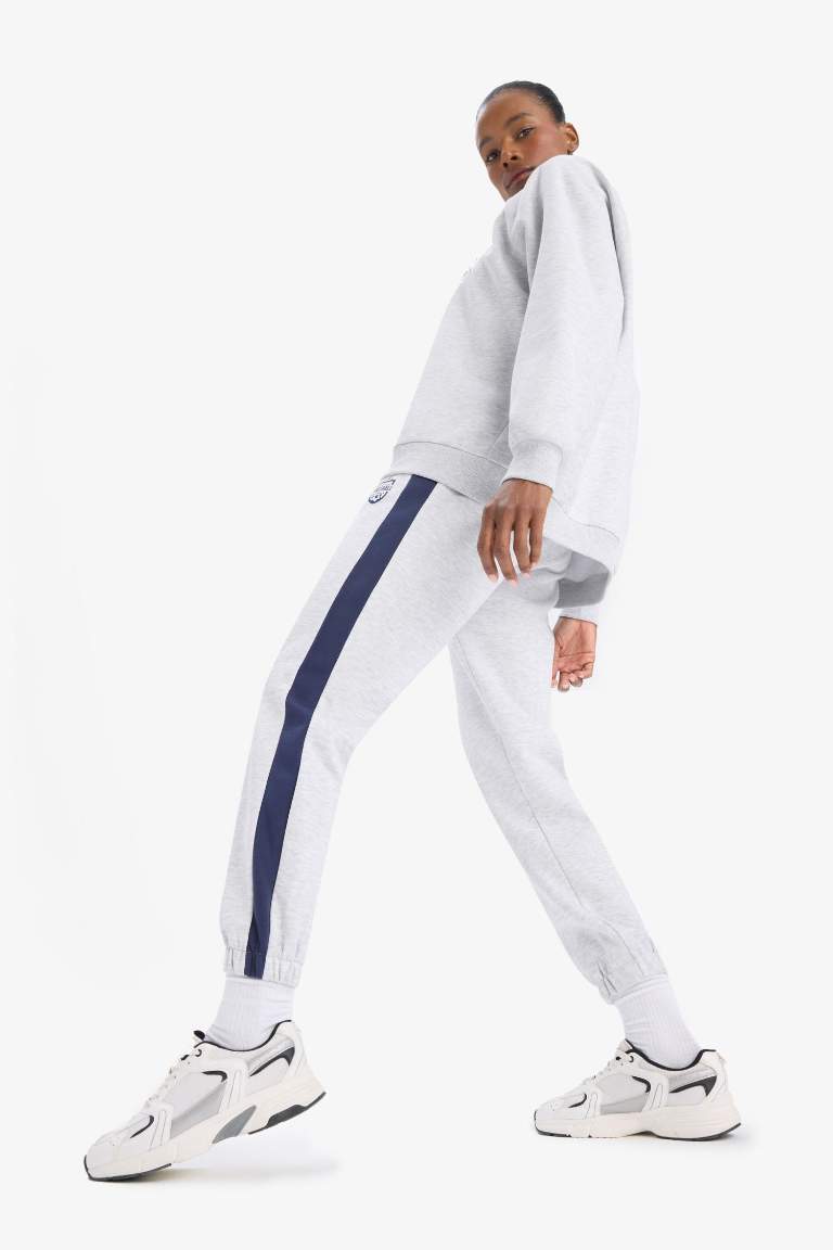 DeFactoFit Standart Fit Baskılı Sporcu Jogger Paça Eşofman Altı