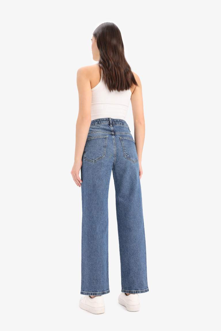 Comfort Straight High Waist Ankle Washed Jeans