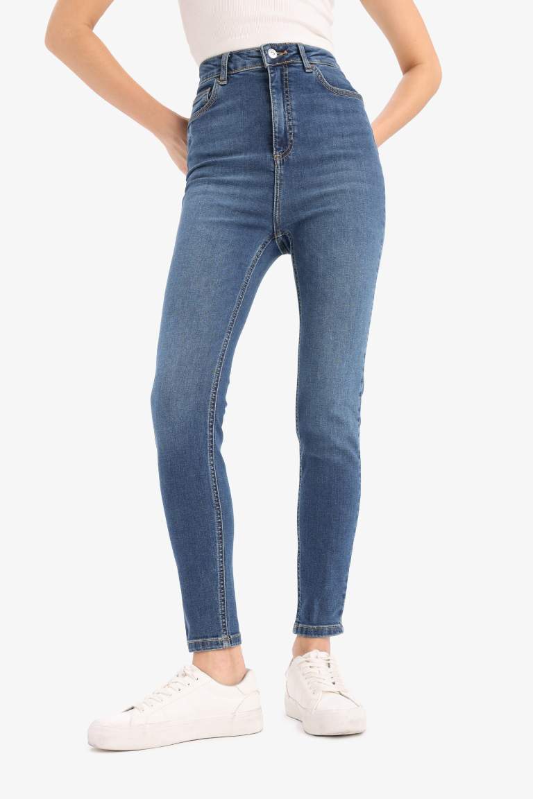 Anna Skinny Fit High Waist Straight Leg Long Jeans