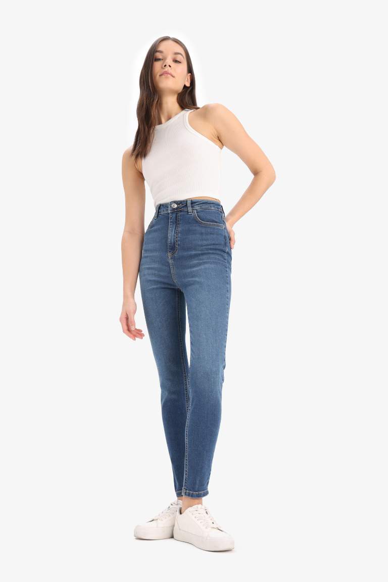 Anna Skinny Fit High Waist Straight Leg Long Jeans