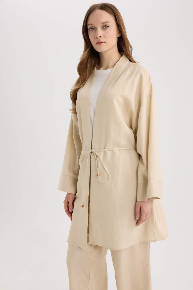 Relax Fit Linen Blend Kimono