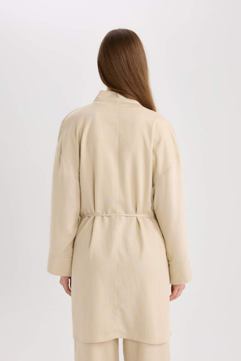 Relax Fit Linen Blend Kimono