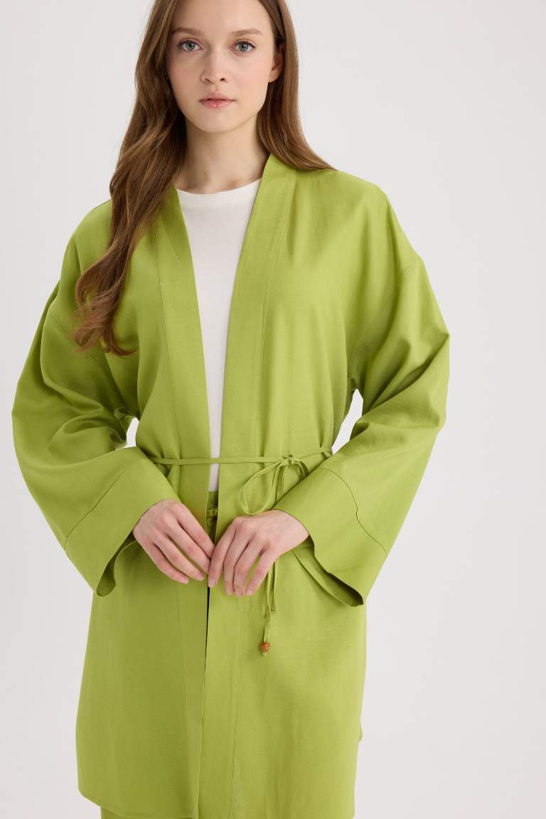 Relax Fit Linen Blend Kimono
