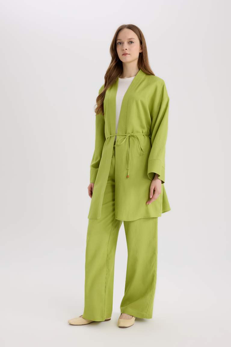 Relax Fit Linen Blend Kimono