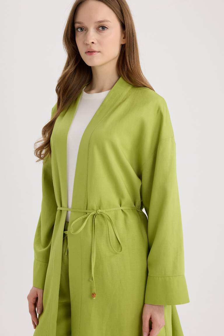 Relax Fit Linen Blend Kimono