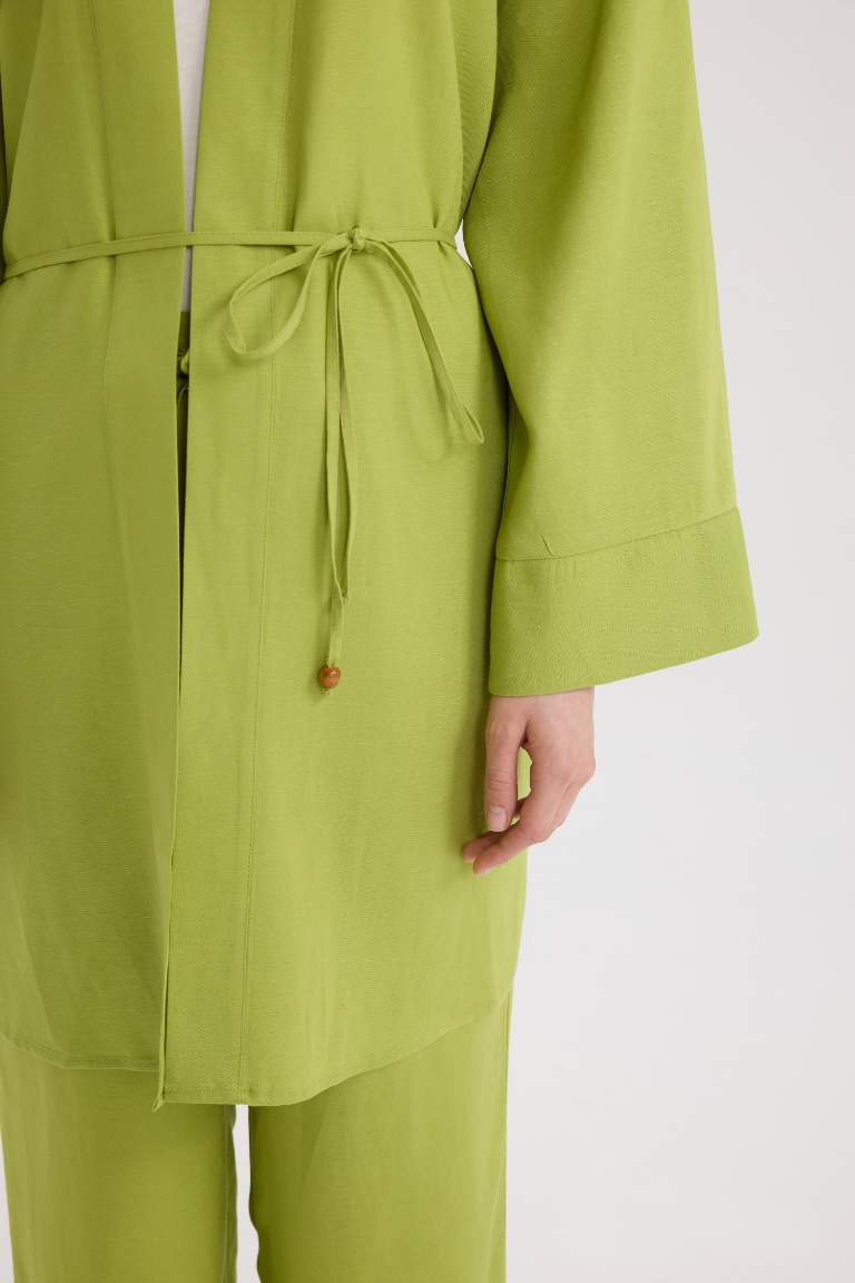 Relax Fit Linen Blend Kimono