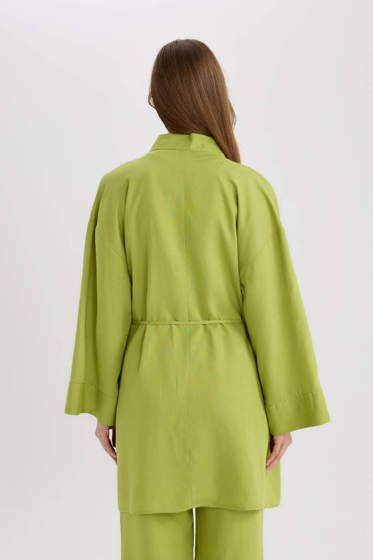 Relax Fit Linen Blend Kimono