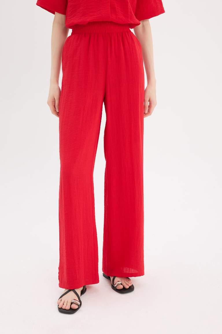 Wide Leg Normal Waist Standard Length Trousers