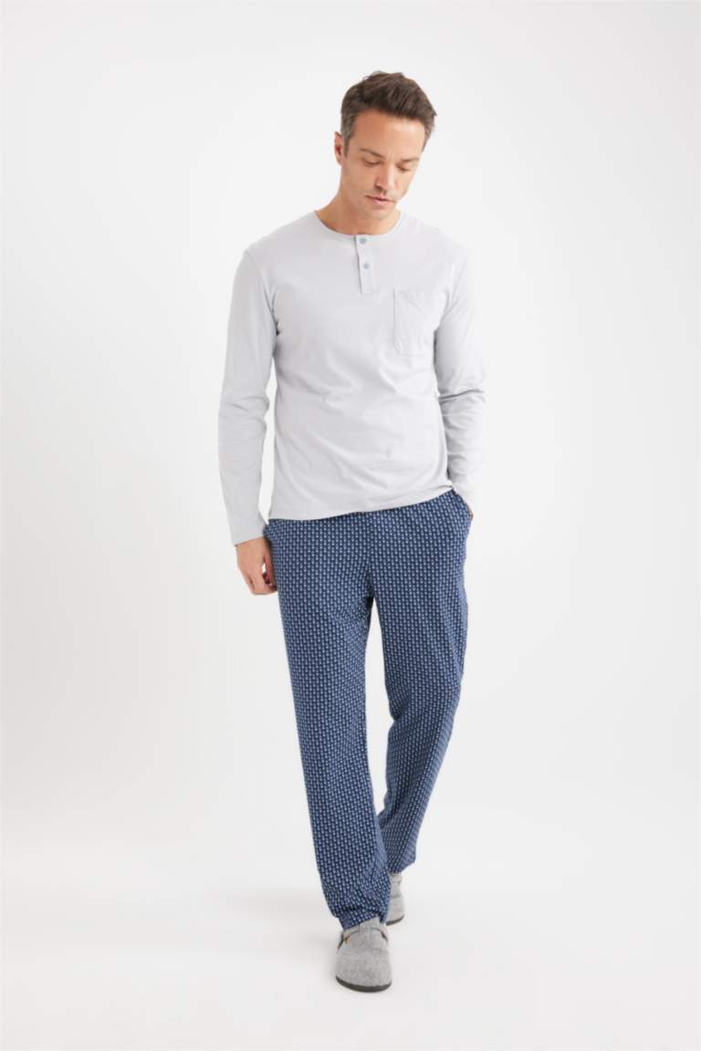 Regular Fit Kareli Cepli Pijama Altı