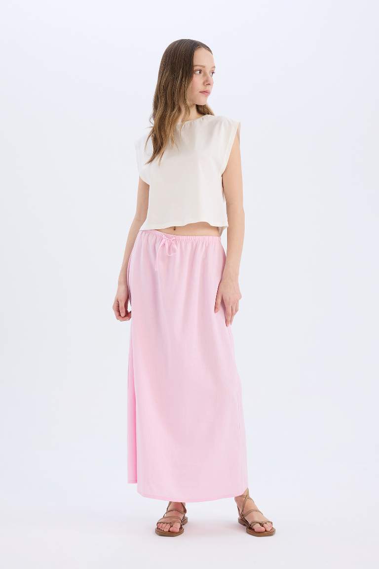 Coool A Cut linen Normal Waist Maxi Skirt