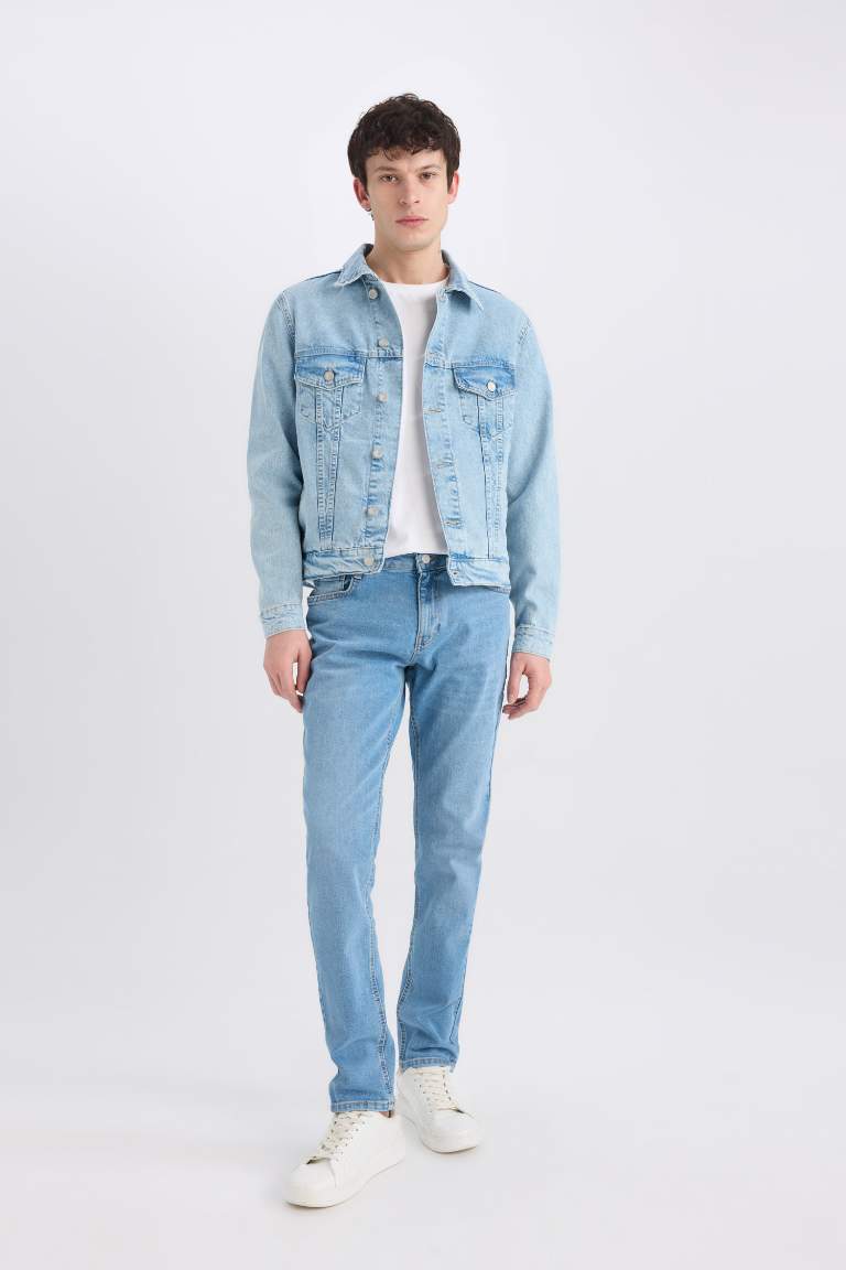 Veste en jean mi-saison à coupe régulière