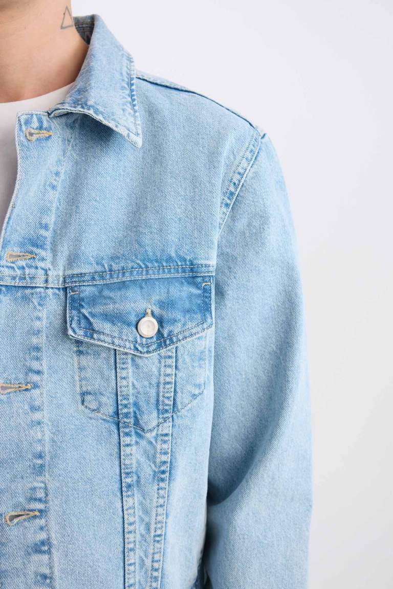 Veste en jean mi-saison à coupe régulière