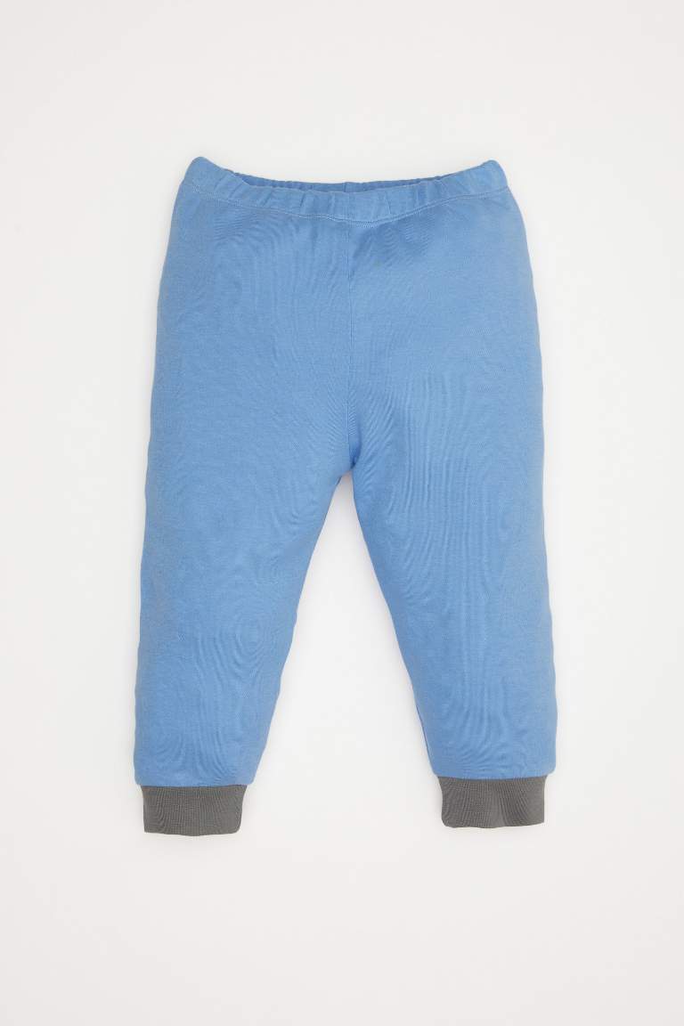 Erkek Bebek Pijama Takım Araç Baskılı Uzun Kollu Üst Beli Lastikli Uzun Alt