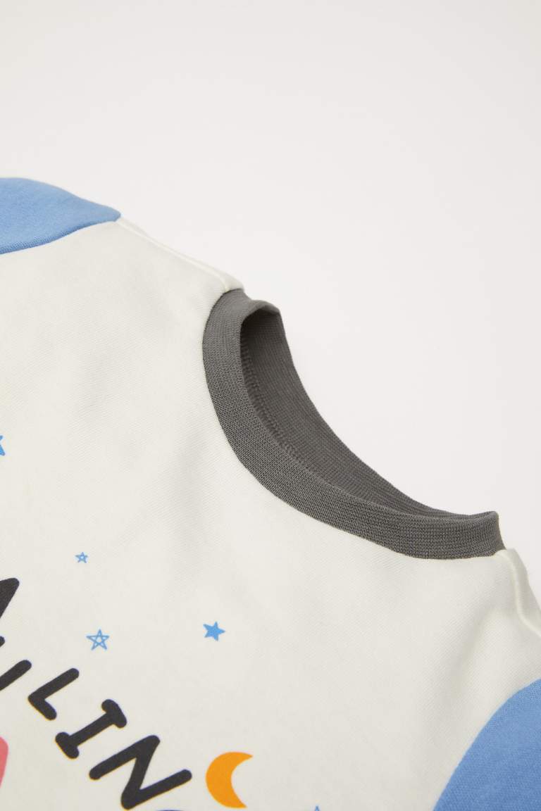 Erkek Bebek Pijama Takım Araç Baskılı Uzun Kollu Üst Beli Lastikli Uzun Alt
