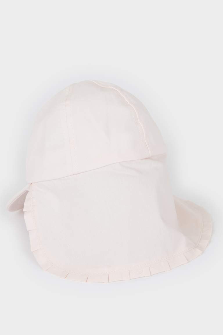 Baby Girl Embroidered Neck Protected Cotton Cap