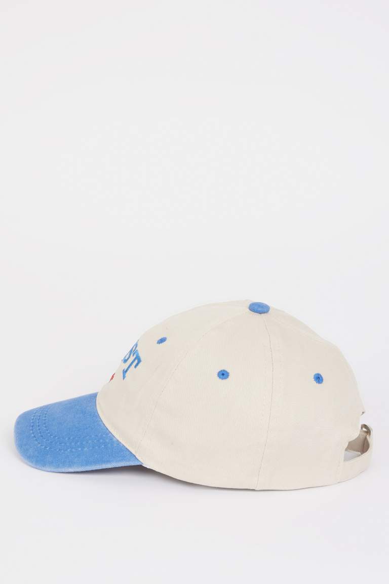 Boy Embroidered Cotton Cap