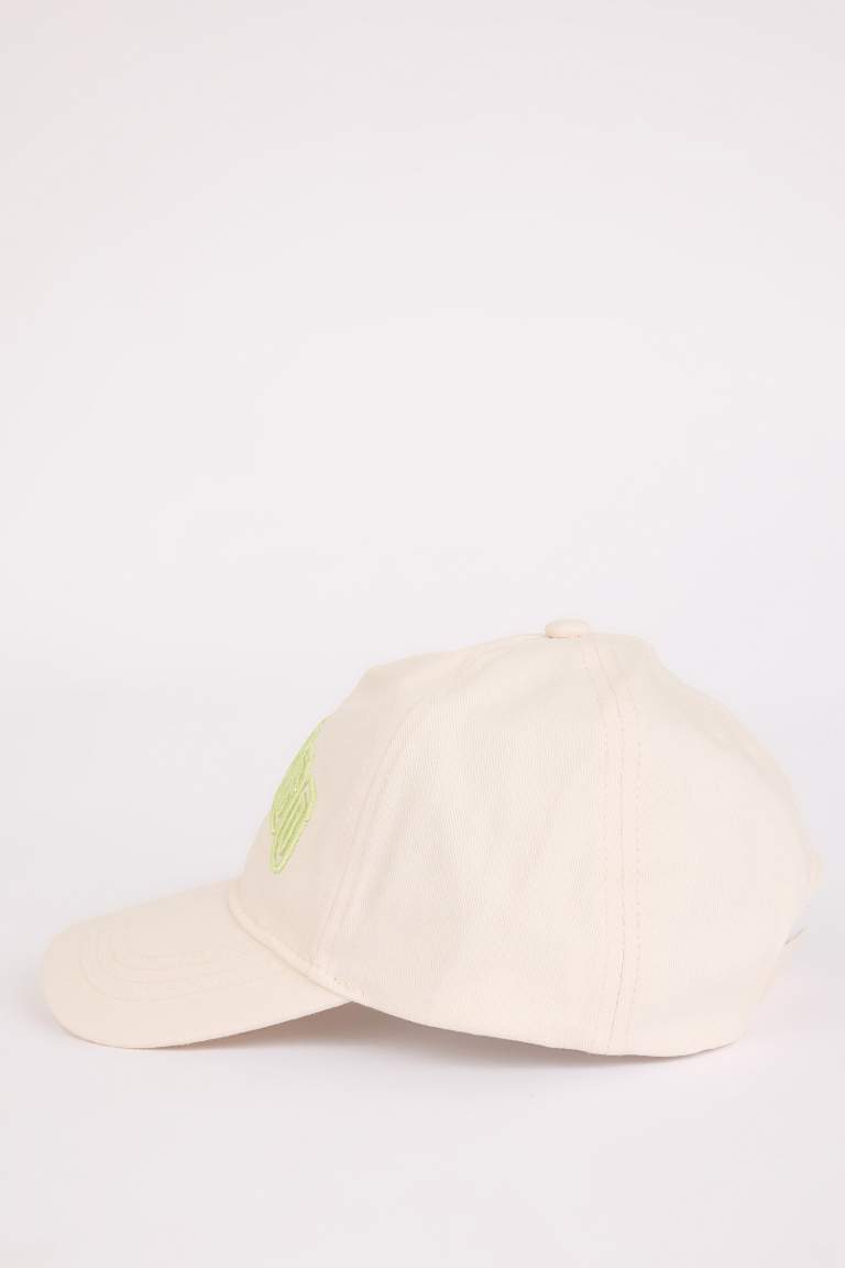 Girl Embroidered Cotton Cap