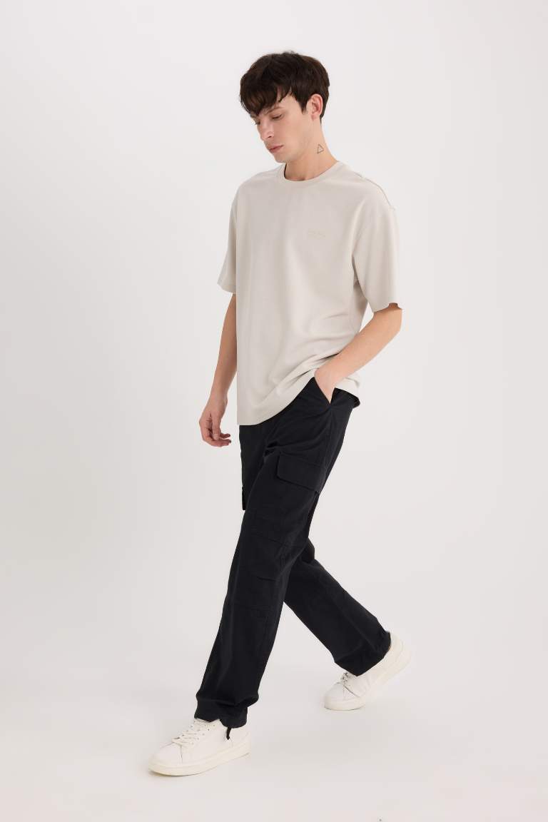 Wide Leg Straight Leg Woven Cargo Pants