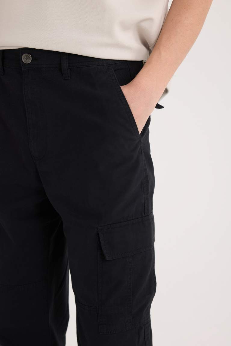 Wide Leg Straight Leg Woven Cargo Pants