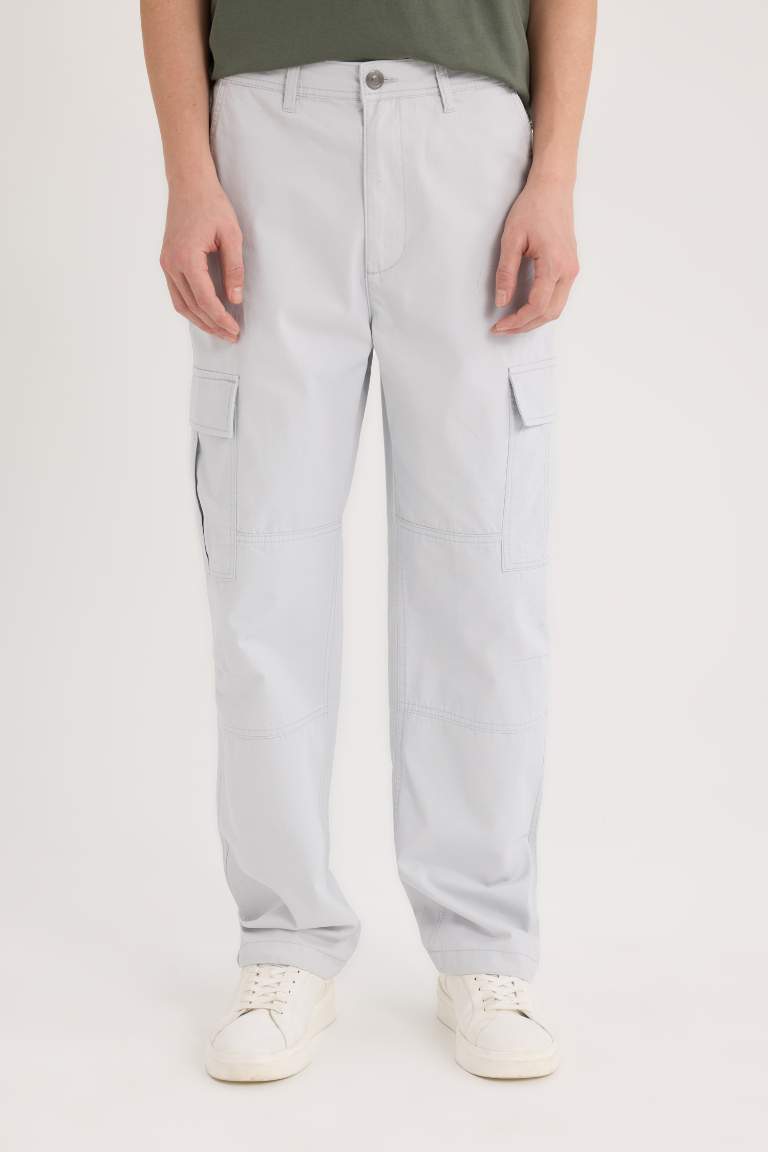 Wide Leg Straight Leg Woven Cargo Pants