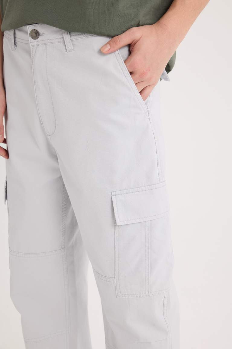 Wide Leg Straight Leg Woven Cargo Pants