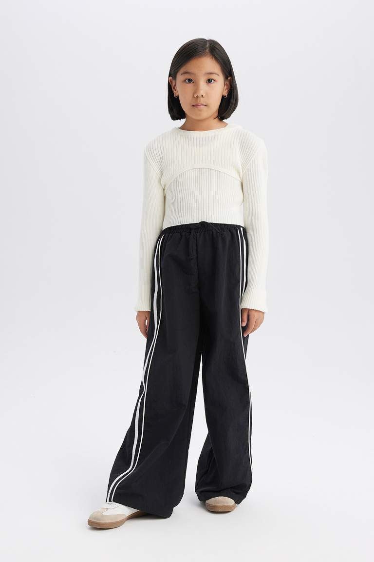 Pantalon large à taille élastique pour fille