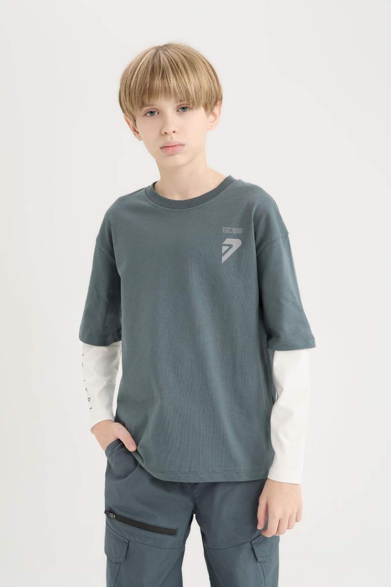 Boy Oversize Fit Crew Neck Printed T-Shirt