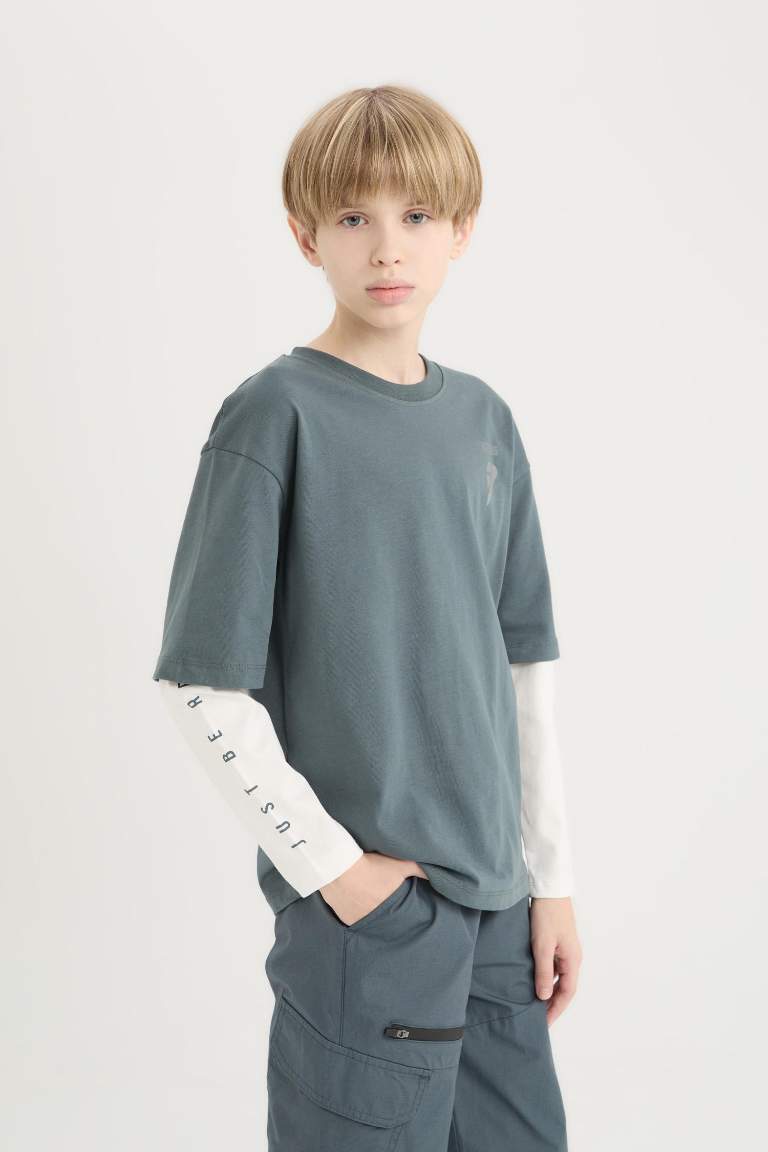 Boy Oversize Fit Crew Neck Printed T-Shirt