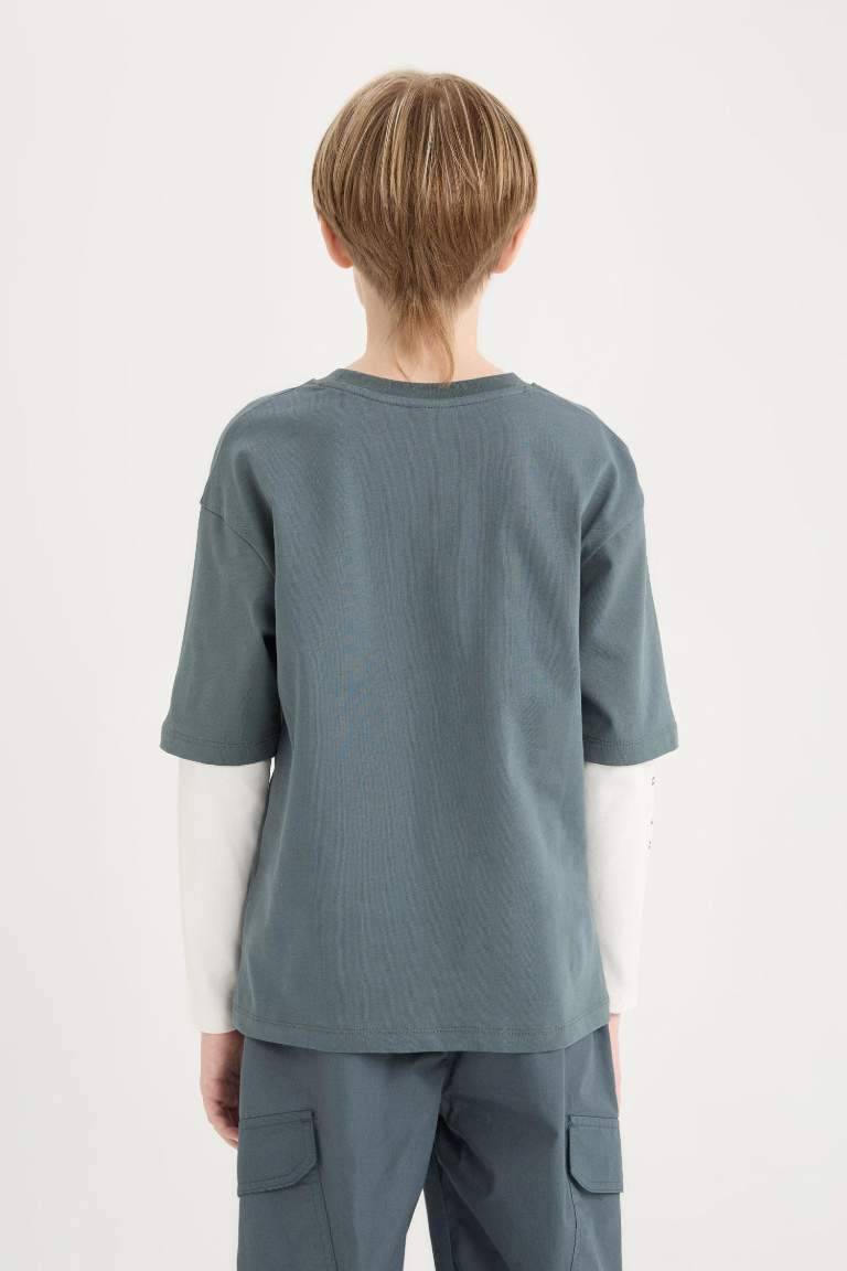 Boy Oversize Fit Crew Neck Printed T-Shirt