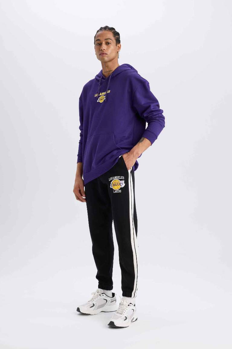 DeFactoFit NBA Los Angeles Lakers Kalın Jogger Eşofman Altı Standart Fit Cepli