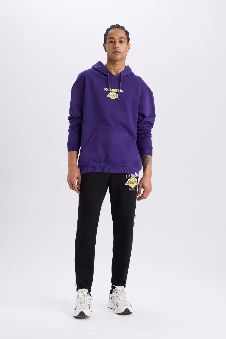 DeFactoFit NBA Los Angeles Lakers Kalın Jogger Eşofman Altı Standart Fit Cepli