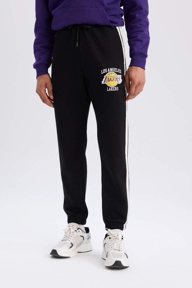 DeFactoFit NBA Los Angeles Lakers Kalın Jogger Eşofman Altı Standart Fit Cepli