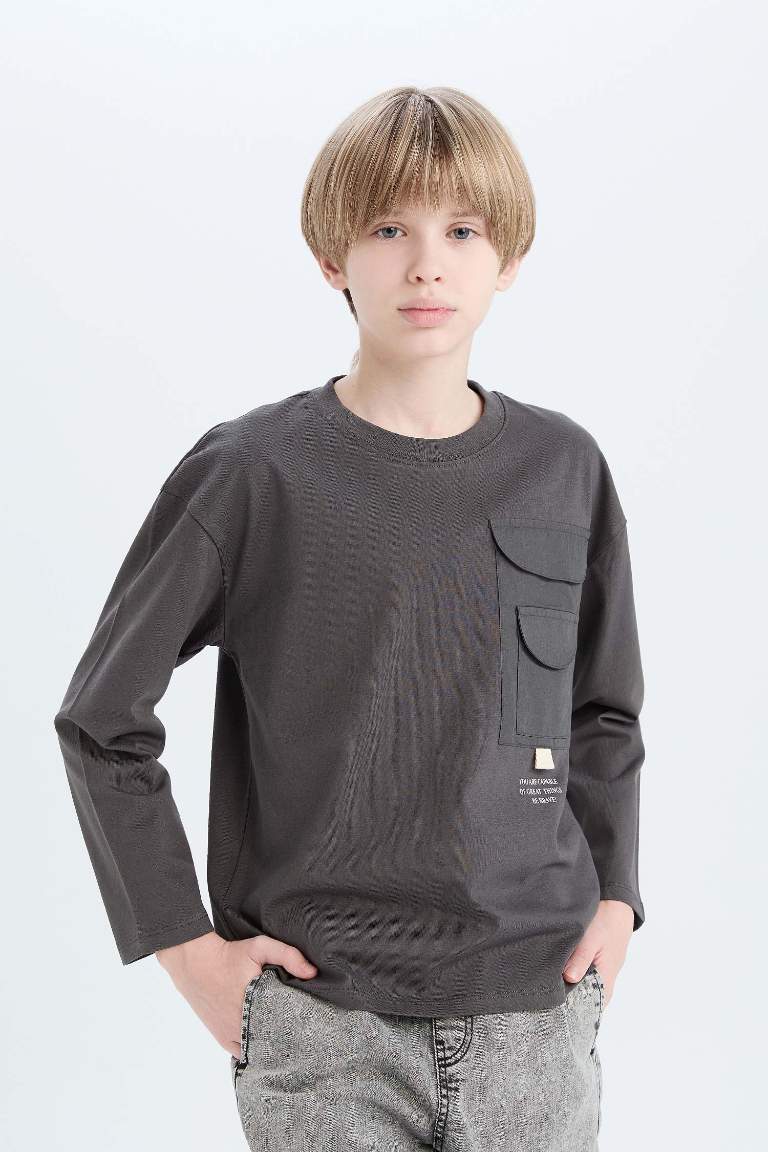 Oversize Fit Printed Long Sleeve T-Shirt