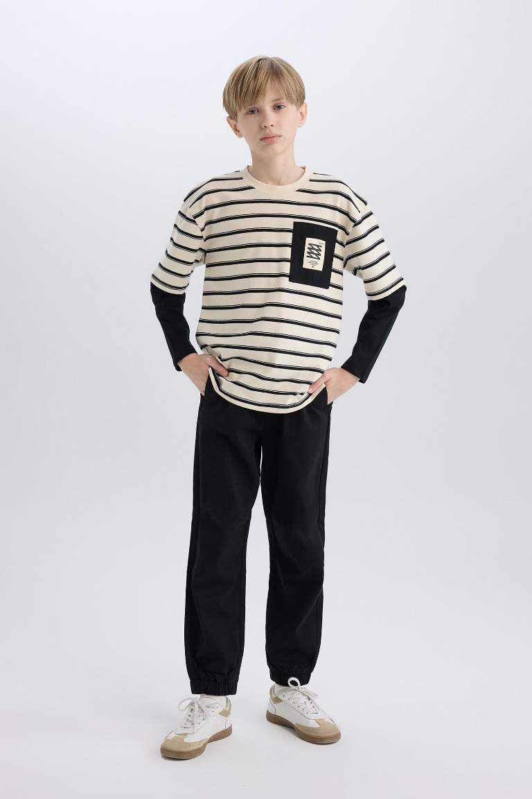 Boy Oversize Fit Crew Neck Long Sleeve T-Shirt