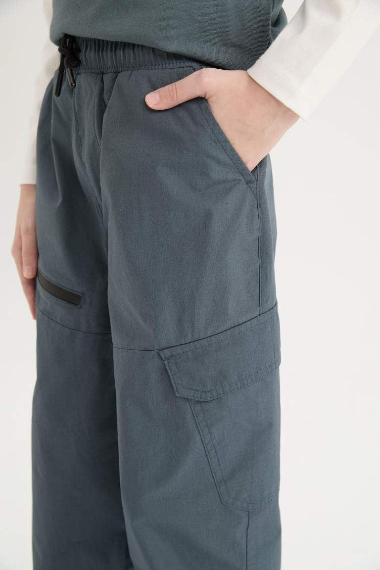 Pantalon parachute avec poches et taille élastique pour garçon