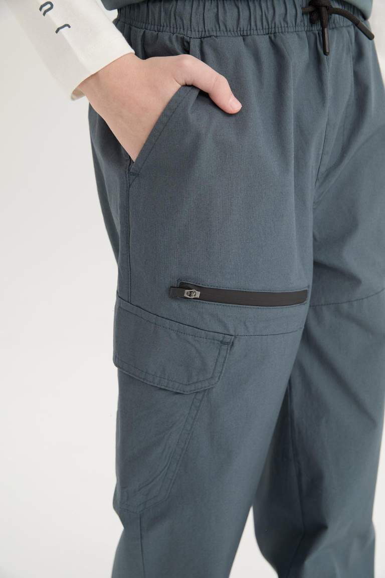 Pantalon parachute avec poches et taille élastique pour garçon